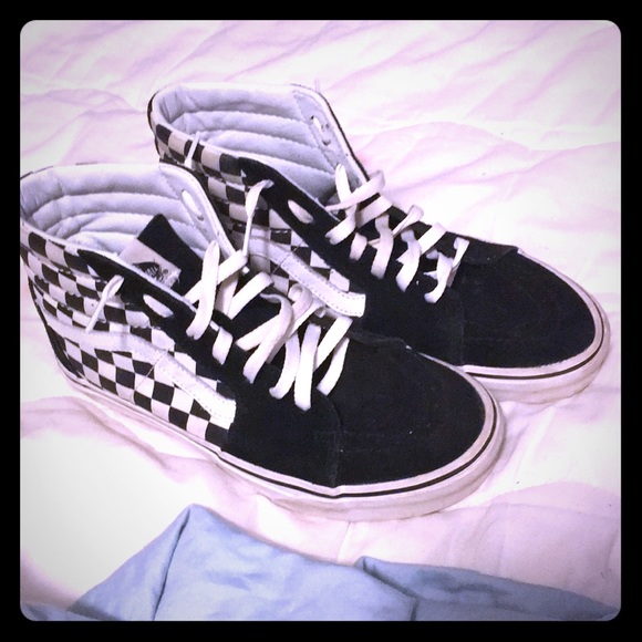 checker high top vans